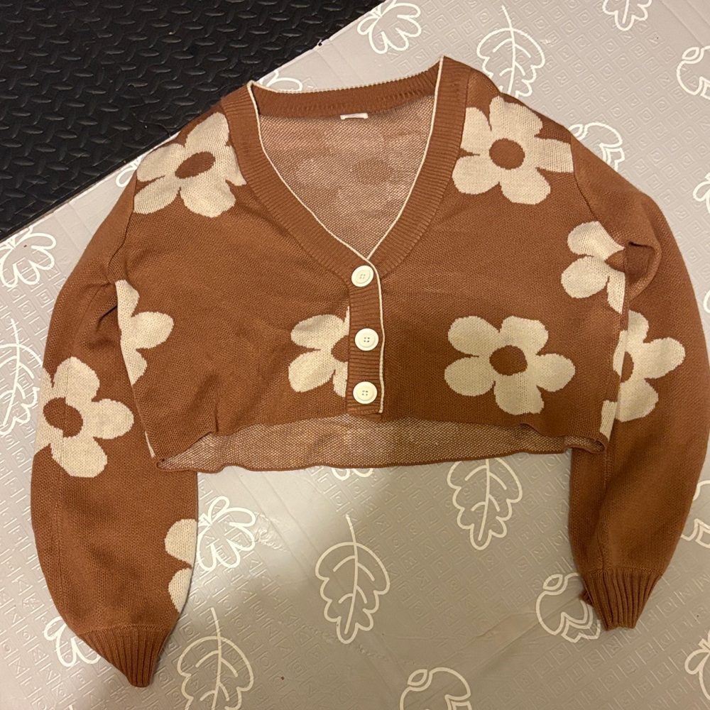 Simply Southern Brown Floral Cardigan